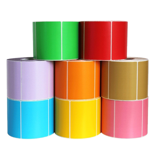 彩色热敏标签纸红色黄色蓝绿牛皮色60*40 30 20 50 60 70 80 90 100 150三防热敏纸不干胶标签贴纸条码打印纸