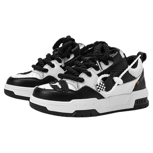 Lucx马嘉祺同款面包冬季鞋板鞋男款2025年新款鞋子厚底增高熊猫鞋