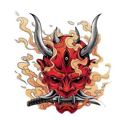 鬼武士日系摩托车划痕贴