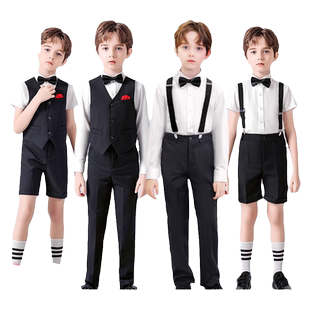罗蒙儿童礼服男童花童西装套装小主持人钢琴演出服男孩西服表演服