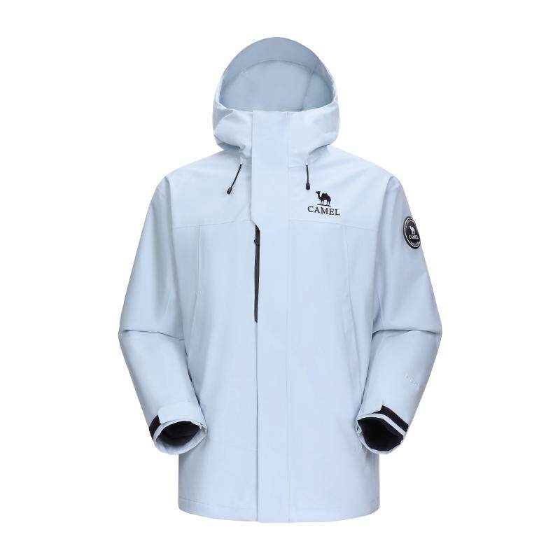 迪丽热巴同款|骆驼户外冲锋衣女款三合一外套防风防水登山服装男
