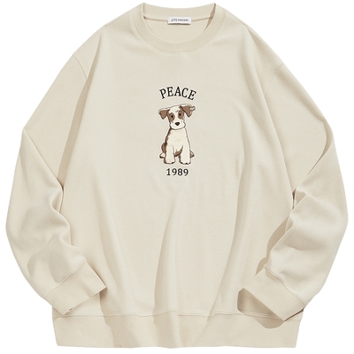 太平鸟男装 休闲卫衣2025秋季新款重磅肌理卫衣小狗刺绣卫衣男潮