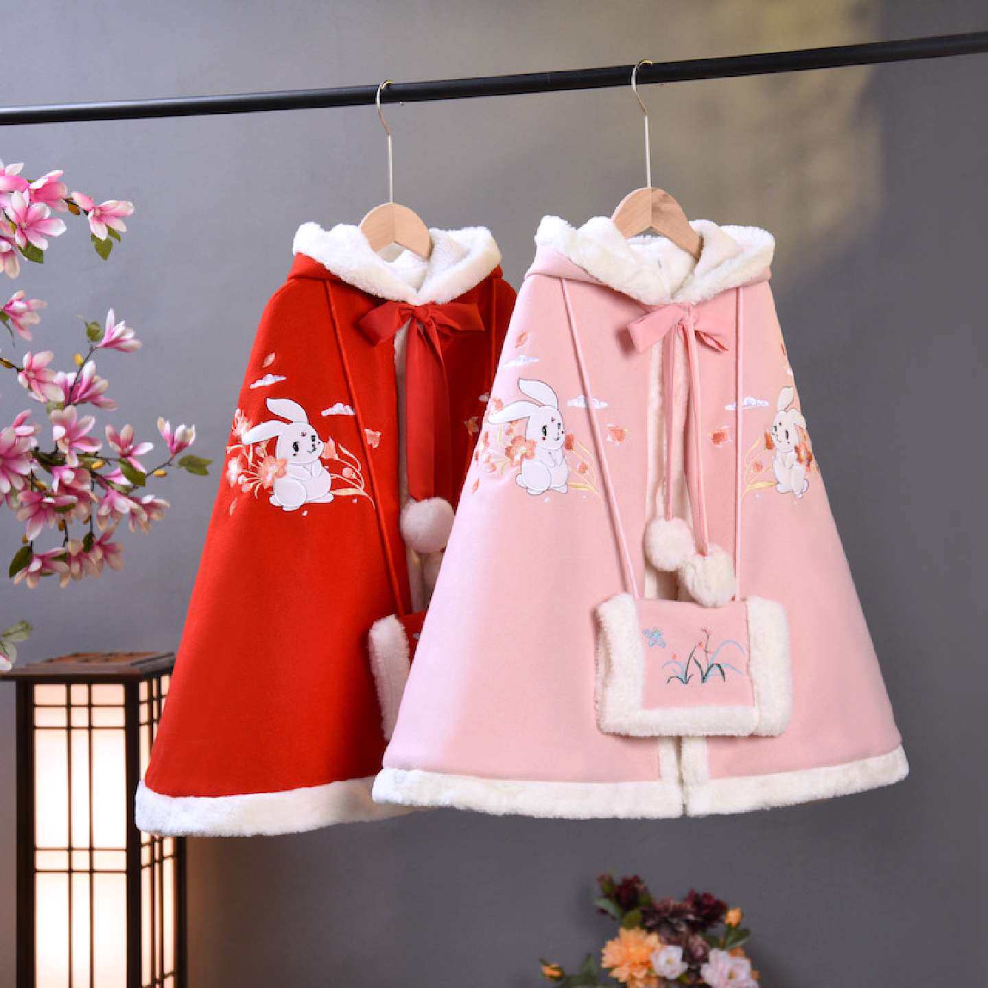儿童披风女童汉服挡风秋冬季外出古风斗篷婴儿宝宝保暖披肩外套厚