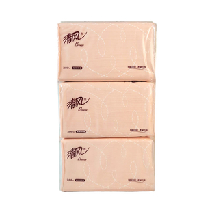 清风抽纸200抽(2层)*3包装实惠装原木纯品抽取式面纸家用餐巾纸