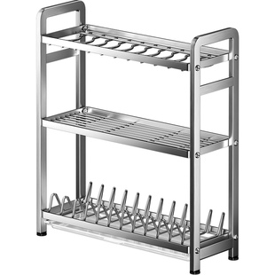 不锈钢沥水碗盘架厨房置物架窄款小型窗台碗架小尺寸碗碟碗筷收纳