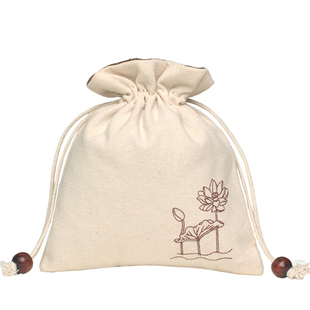 文玩袋棉麻福袋首饰绒布袋抽绳束口袋盘佛珠手串锦囊小布袋子定制