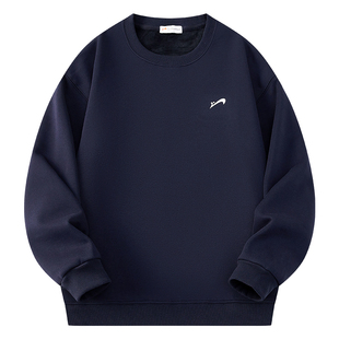 贵人鸟加绒卫衣外套男款2025年秋冬季新款圆领长袖t恤男士套头衫