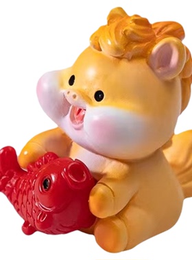 马上有钱公仔汽车载桌面装饰摆件