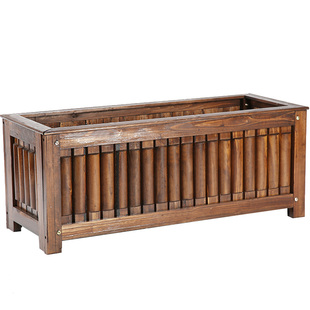 防腐木花箱户外庭院种植箱长方形木花槽室外种树箱大花盆阳台花箱