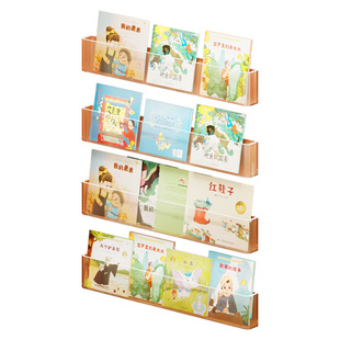 免打孔墙上书架挂墙过道门后置物架壁挂透明亚克力儿童绘本展示架