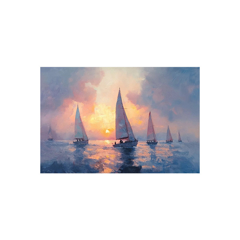 白鹿艺术手绘油画风景印象装饰画