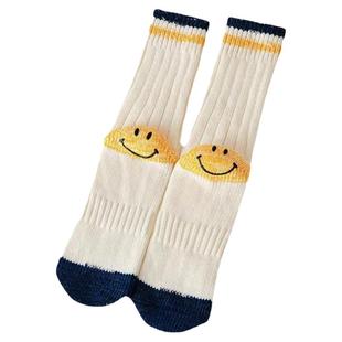 LookSocks小众平田笑脸网红情侣ins潮袜粗针线中筒袜子女时尚