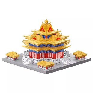 兼容乐高故宫角楼榫卯结构积木成人高难度巨大型建筑男孩拼装玩具