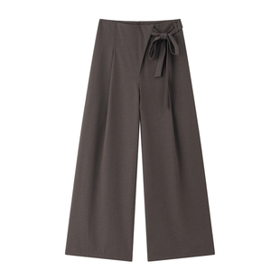 【旷野信步】CHICJOJO休闲裤女26春新款咖色宽松气质通勤西装裤