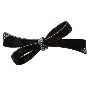韩国进口高级感黑色蝴蝶结发夹女后脑勺一字夹半扎弹簧夹子女发饰