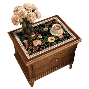 深夜花棠系列床头柜皮革垫布防尘防晒盖布盖巾梳妆台面防水垫桌垫