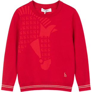 【新年】hazzys哈吉斯童装男童毛衣2026春舒适弹力针织新年款上衣