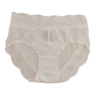 香蜜闺香26101041中腰蕾丝花边内裤丝滑缎面网纱透气纯棉裆二送一