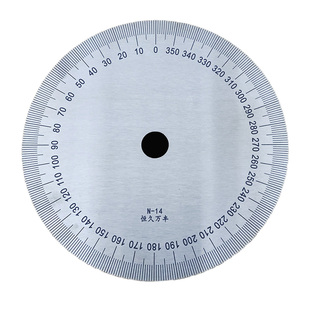 逆时针刻度盘圆形360度角度盘反向标识圆尺不锈钢金属件/140x14x1