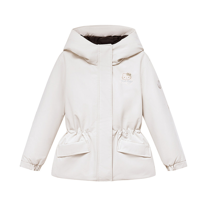 Hello Kitty联名波司登儿童羽绒服26新款短款连帽保暖女宝千金风