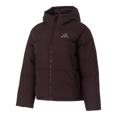 阿迪达斯短款连帽羽绒服女装2026冬季保暖休闲运动加厚外套KC5948