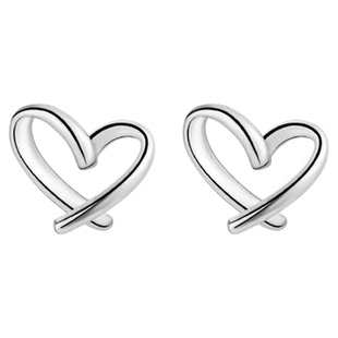 999纯银镂空爱心耳钉女潮养耳洞小巧耳环韩国简约心形高级感耳饰