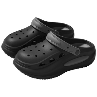 防臭洞洞鞋男士夏季2025新款户外穿踩屎感厚底防滑包头凉拖鞋男款