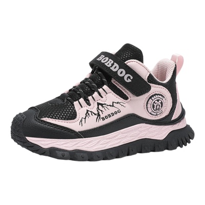 巴布豆童鞋女童运动鞋2025春秋新款中大童皮面防水儿童登山旅游鞋