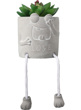 北欧风吊脚娃娃仿真盆栽小摆设