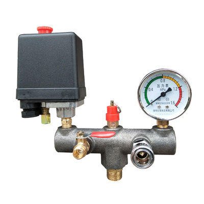 空压机配件自带开关气泵支架六通