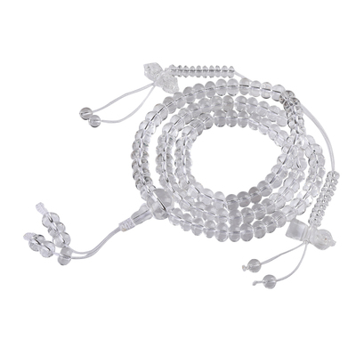 白水晶念珠108颗盘珠佛珠手链
