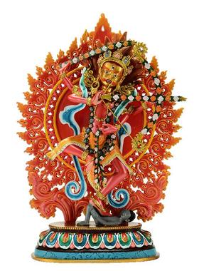 彩绘作明佛母铜像摆件