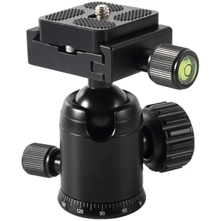 贝欣铝合金球形云台单反相机万向阻尼360专业全景刻度滑轨三脚架云台金属底座球型云台手机直播支架配件