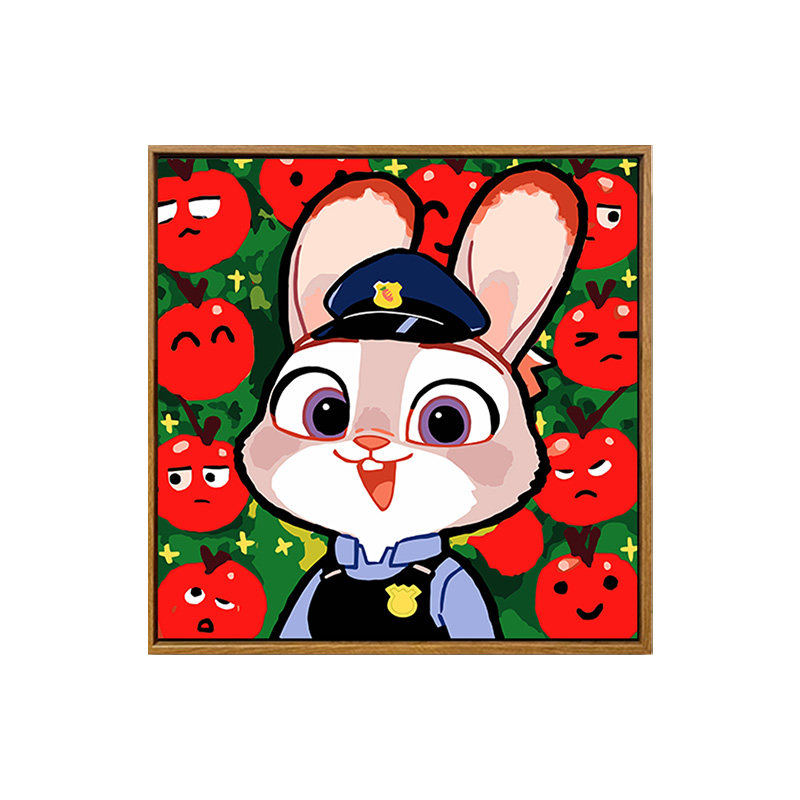 朱迪尼克警官数字油画diy填涂色手工绘疯狂动物城简单油彩装饰画