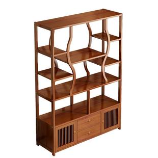 博古架实木新中式茶室茶柜置物架子客厅多宝阁摆件展示柜收纳架子