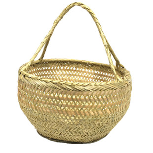 手工竹篮子竹编织手提菜篮竹篮子鸡蛋篮水果收纳竹筐竹编竹器