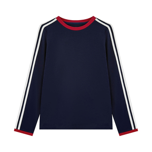 NILICO陈媚【炫动】撞色双杆慕斯羊绒保暖活力休闲女T恤