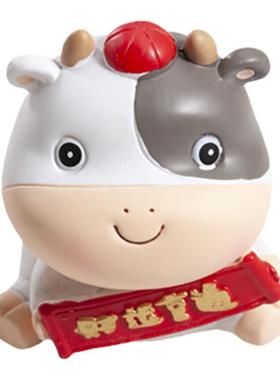 生肖属相牛牛摆件创意财运亨通喜庆公仔汽车桌面手办送生日礼物