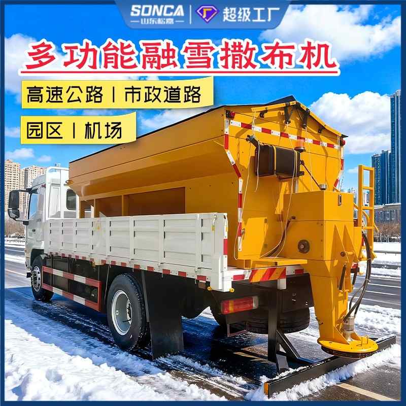 车载后挂除冰除雪融雪剂撒布机大型公路市政道路撒盐工业盐抛洒机