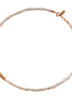 URREGINA新款珍珠银项链