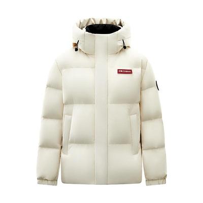 鸭鸭百搭短款立领连帽羽绒服