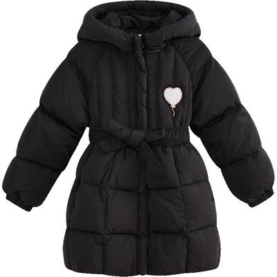 美特斯邦威童装moomoo女童甜美长款收腰蝴蝶结腰带羽绒服日常百搭