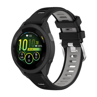 适用于佳明265/255music表带硅胶Venu2双色RUN男士VivoActive4跑步22/20mm透气245music女夏户外智能运动高级