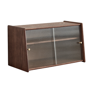 实木桌面杯子收纳柜子餐桌茶具置物架防尘台面咖啡水杯茶杯放置柜