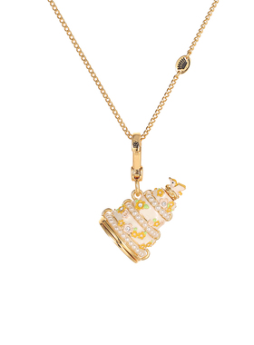 小鸟珍珠花朵千层奶油蛋糕吊坠