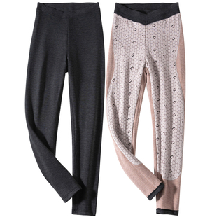 意大莱女士保暖裤冬季双层加厚貂绒热磁疗暖敷棉裤高腰打底裤5784