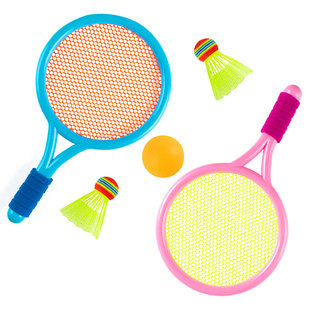 弹力球儿童玩具羽毛球拍2-3岁宝宝户外训练器小男孩益智双人运动