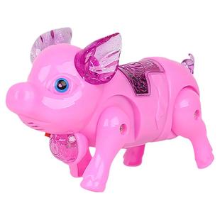 网红玩具牵绳小猪会走路电动发光音乐儿童电动猪抖音同款纤绳遛猪