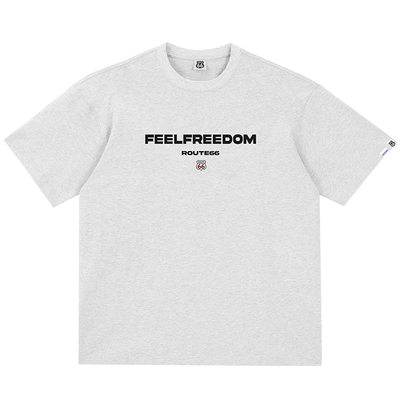 ROUTE66美式复古字母印花T恤