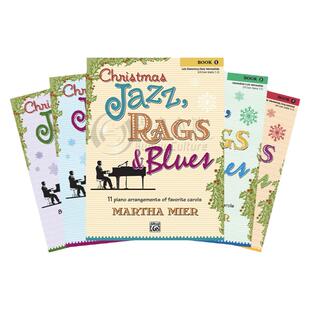 圣诞爵士乐 雷格泰姆 中高等级钢琴家非常喜欢的颂歌编曲 全套一至五卷 Alfred进口乐谱 Christmas Jazz Rags and Blues